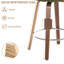 Swivel Upholstered Counter Stool with Solid Wood Frame-525380752
