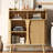 39” Walnut Mid-Century Buffet Cabinet - Roller Shutter Doors, Adjustable Shelves For Kitchen/Living Room/Coffee Bar-136084073