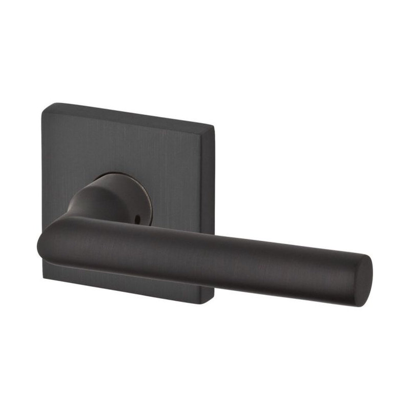 Tube Single Dummy Door Lever with Contemporary Square Rosette, Right, Polished Chrome