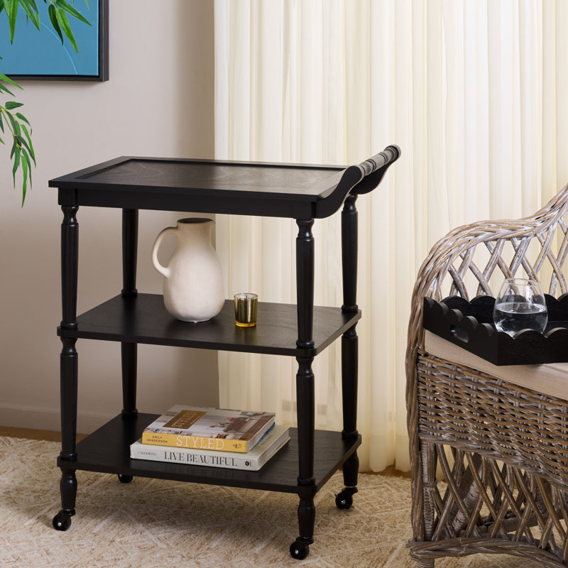 Haven 3 Tier Dining Cart, Matte Black