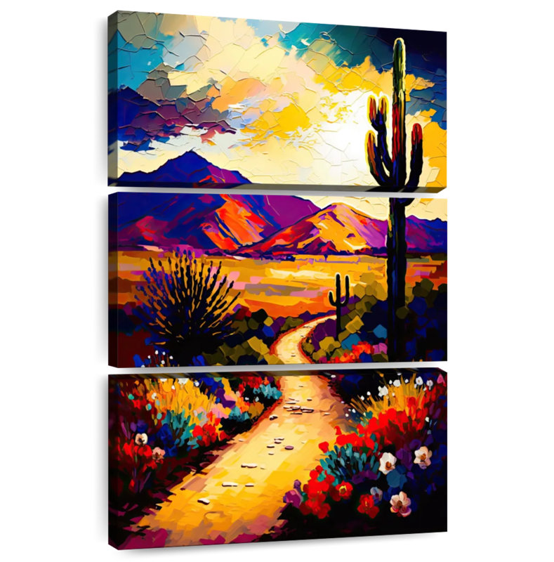 Désert en fleurs de Nicci, Arizona, H 32 po x l 20 po