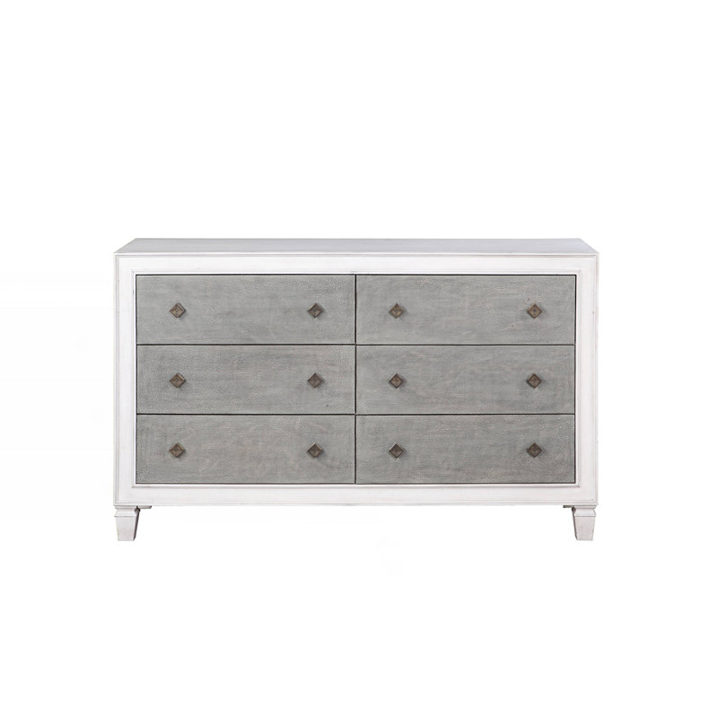 Commode 6 tiroirs avec poignée carrée