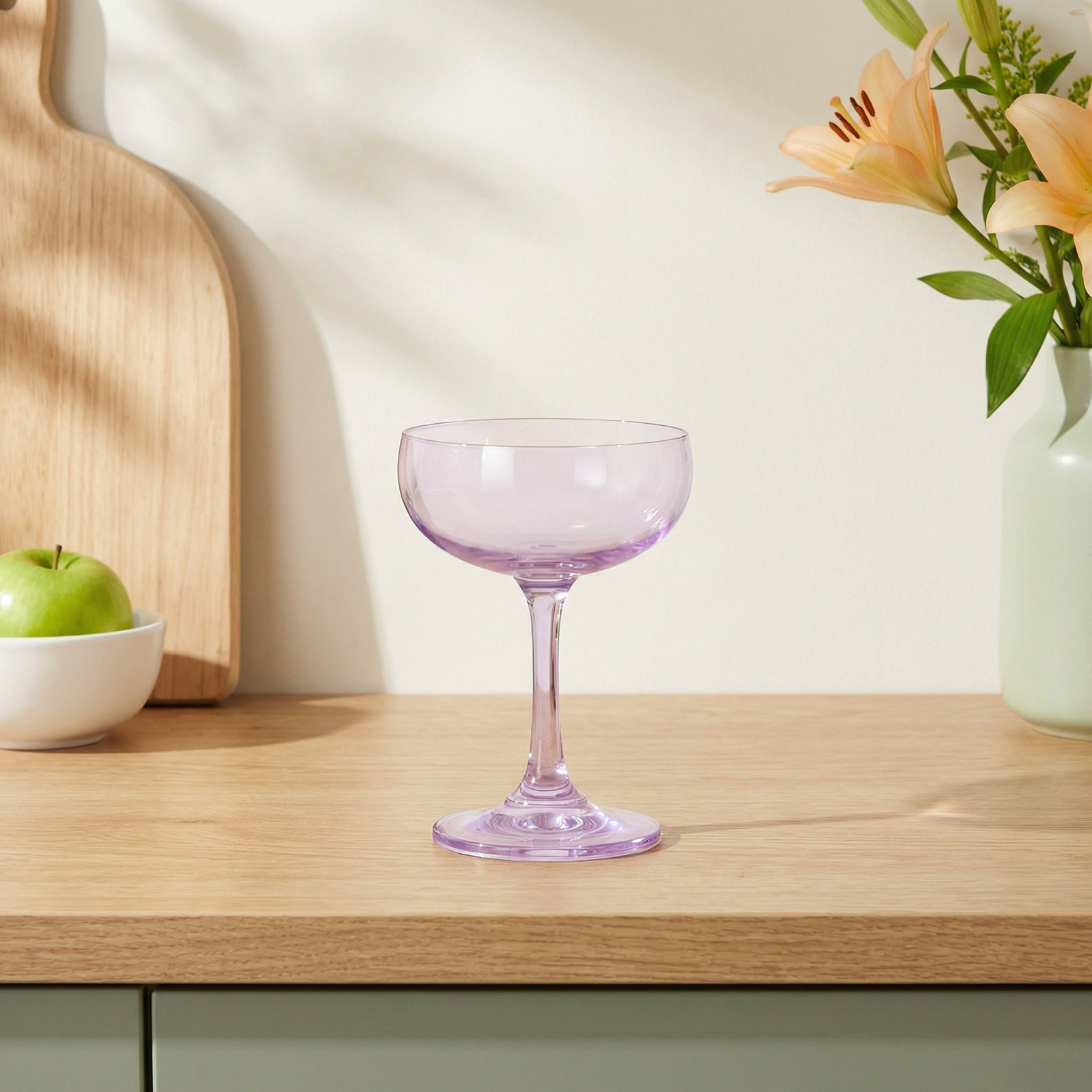 Veneto Crystal Coupe Glass, Amethyst