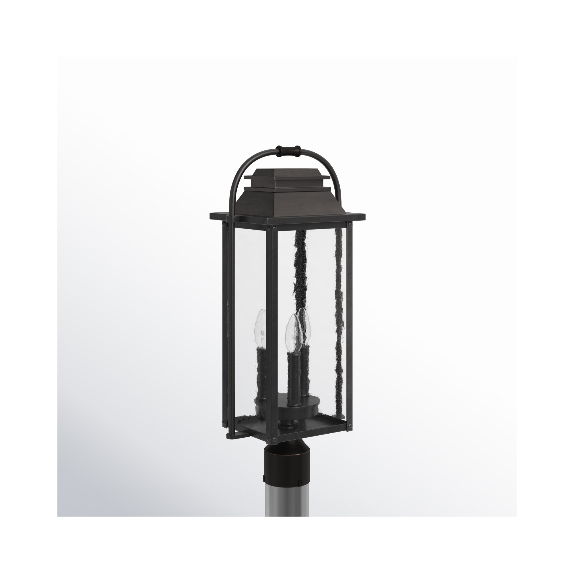 Newson Seeded Metal Outdoor Lantern Head, Antique Bronze