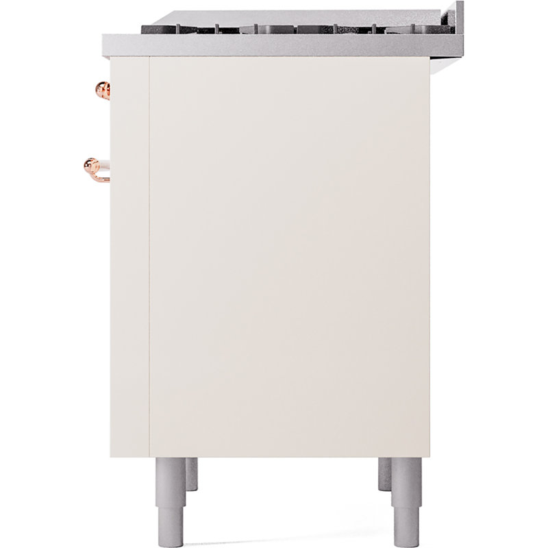 ILVE Nostalgie II 36 Dual Fuel Range, knobs, White/Brass, Natural Gas