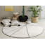 Handmade Tufted Round 5'3" Cotton Area Rug in Beige/Black