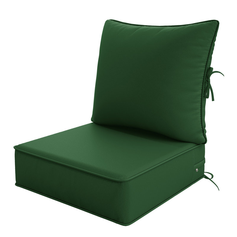 Outdoor 6.5" Thick Deep Seating Seat/Back Cushion, Hunter Green
