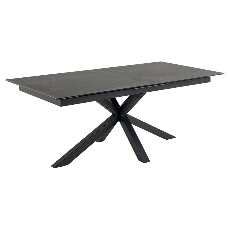 Sammie Extendable Stone Top Metal Base Dining Table, 76cm H x 240cm L