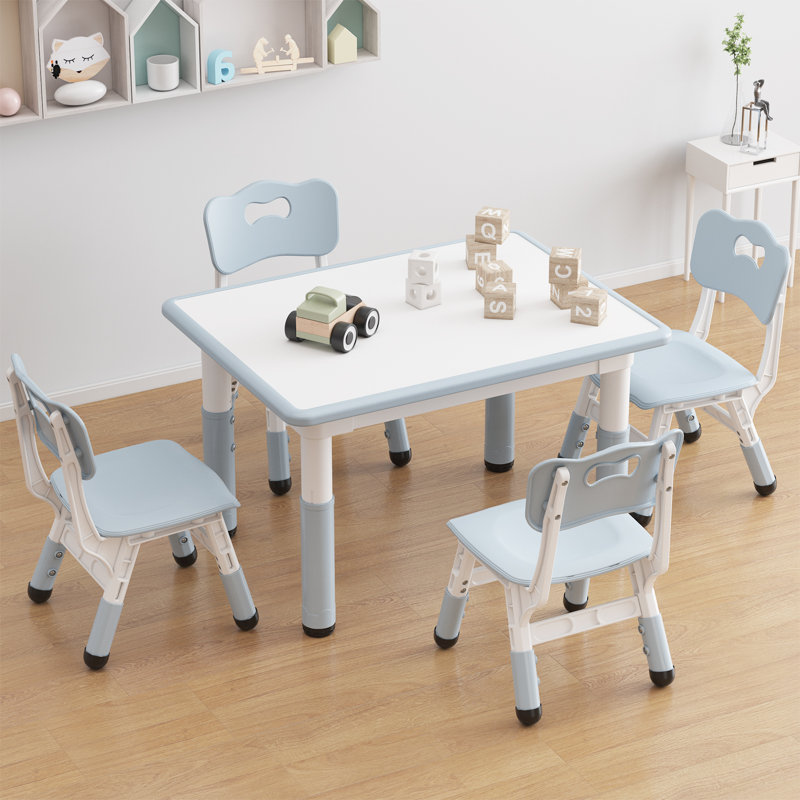 Kids 5 Piece Rectangular Play or Activity Table and Chair Set