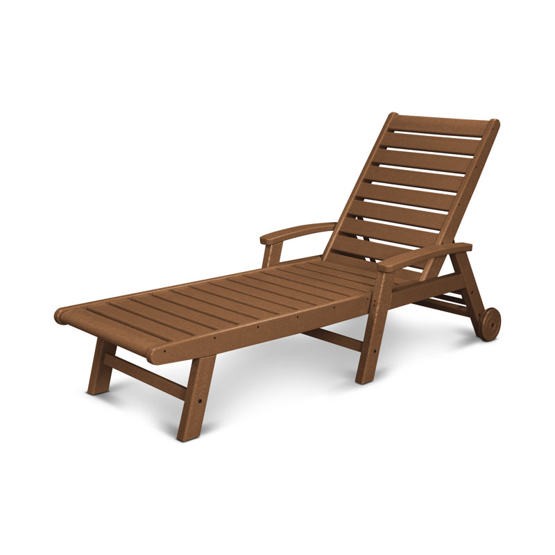 Signature Chaise with Wheels, Teak