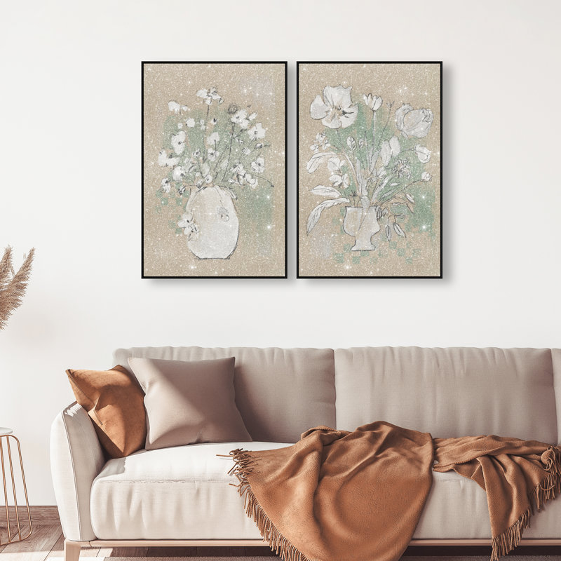 Spring Energy Set Set by Oliver Gal, 46" H x 31" W, Black Floater Frame