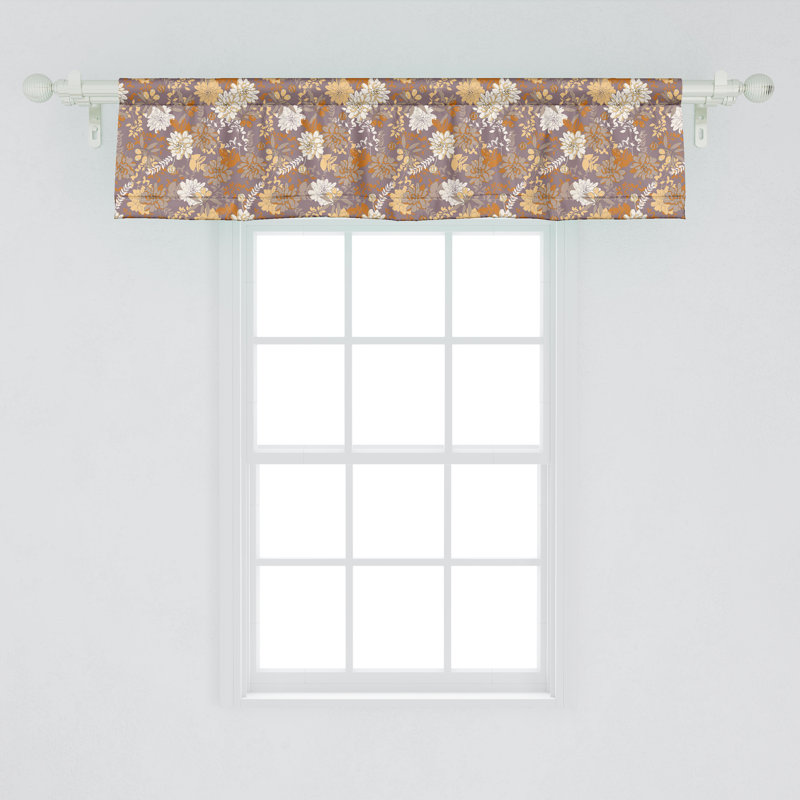 Multicolor Floral Satin Polyester Rod Pocket Valance Set