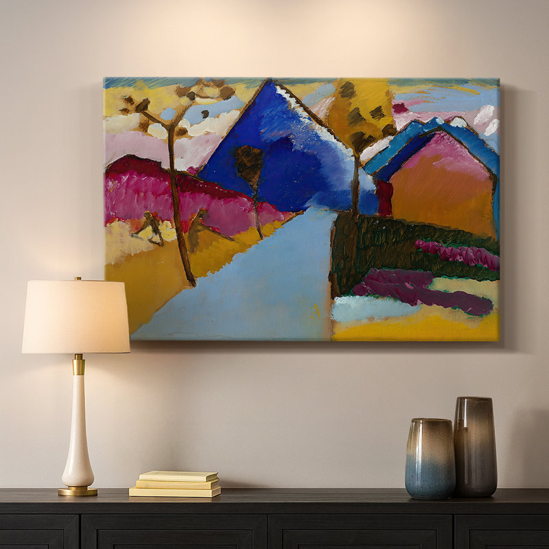 Paysage de montagne, Murnau-Wassily Kandinsky-Toile tendue avec châssis-c. 1908-1910, 24 x 36