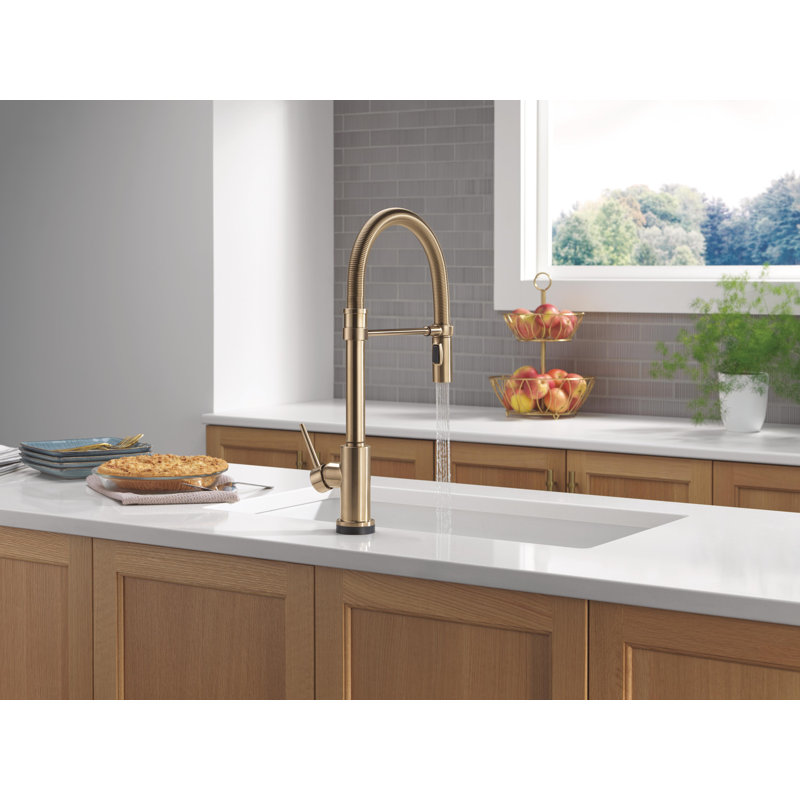 Touch2O Technology Kitchen Faucet with Touchless Technology, Champagne Bronze