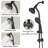 Drillfree Stainless Steel Slide Bar Combo Rain Showerhead 7Setting Hand, Dual Shower Head Spa System-124944772