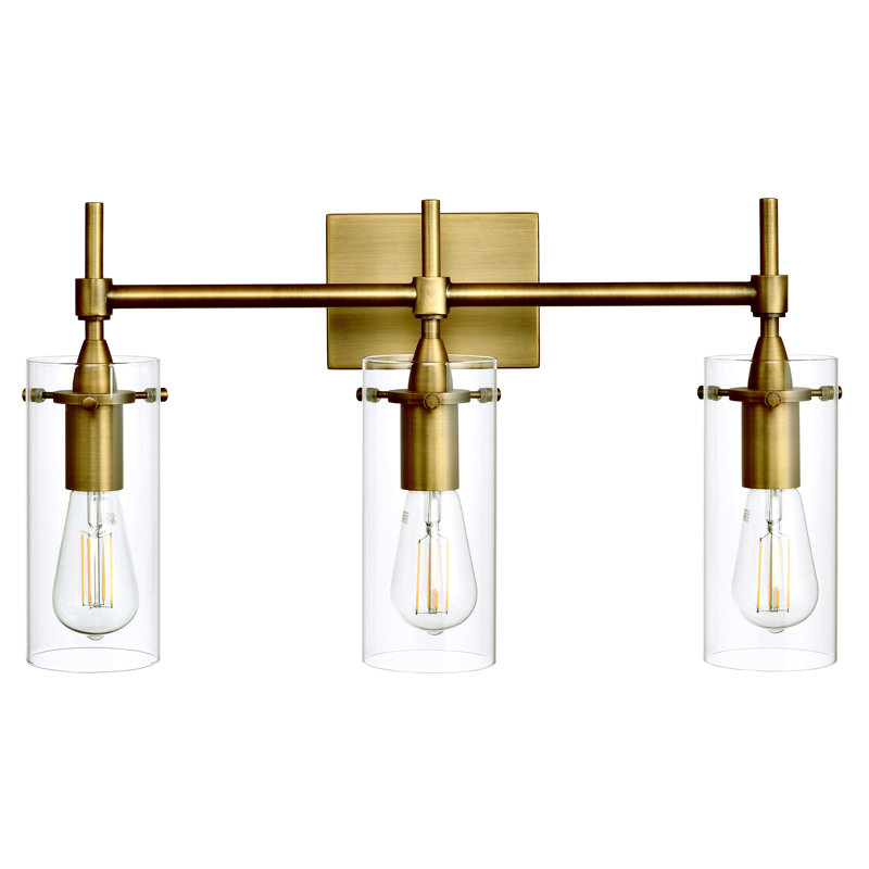 Sansbury Armed Sconce, Clear, Antique Brass