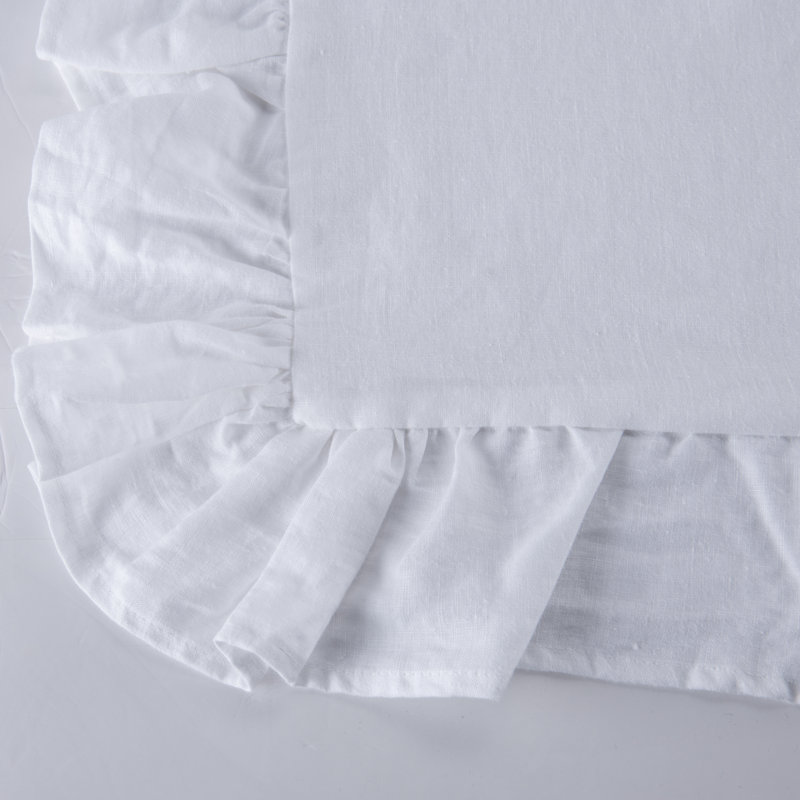  Stone Washed Linen Euro Shams, 26"x26", White