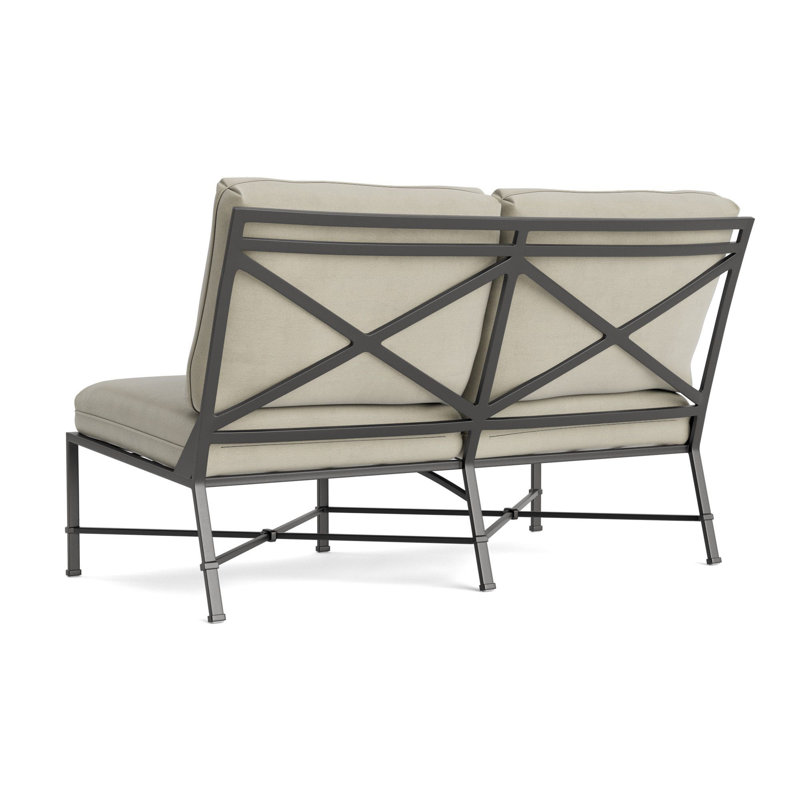 Venetian Outdoor 2 - Seat Loveseat, Fusion Moccasian, Textured Pewter