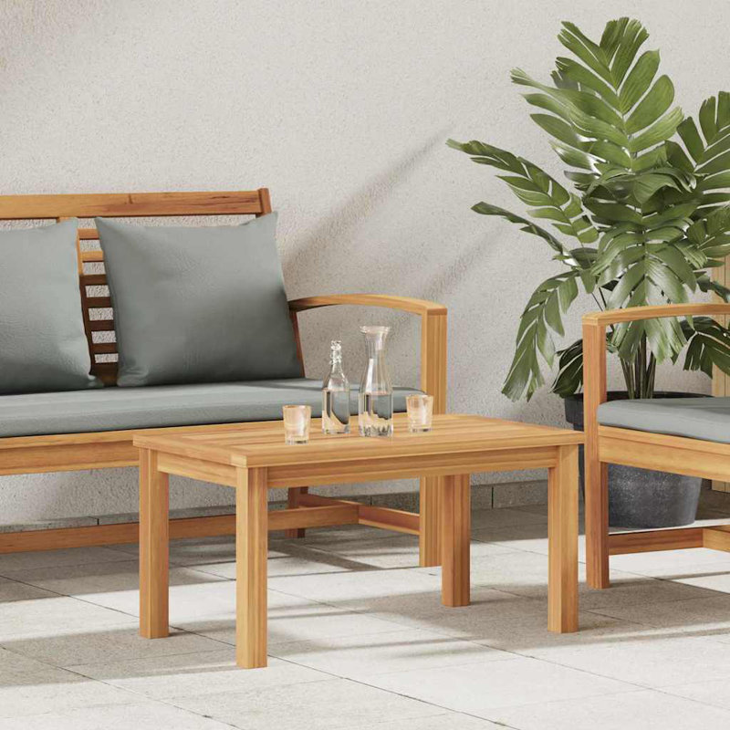 Coffee Table Solid Teak Wood Modern Outdoor Furniture Garden Terrace, 36cm H x 70cm W x 40cm D