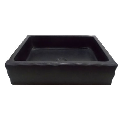 Eden Bath 15'' Black Stone Rectangular Bathroom Sink