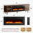 70" Walnut Fluted Fireplace TV Stand With Remote & Touch Control, Adjustable Flame Colors & Temperature, Entertainment Center With Storage For 80" Tvs, Modern Media Console For Living Room-1512877224