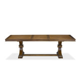 A wooden dining table with removable rectangular tabletop – Antique Walnut Finish