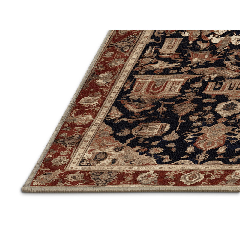 Tapis brun lavable à la machine, Rond 4 pi