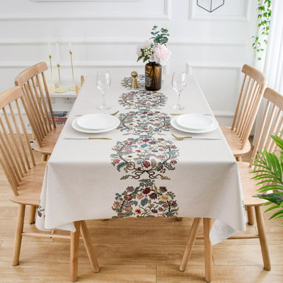Rectangle Floral Vinyl Tablecloth