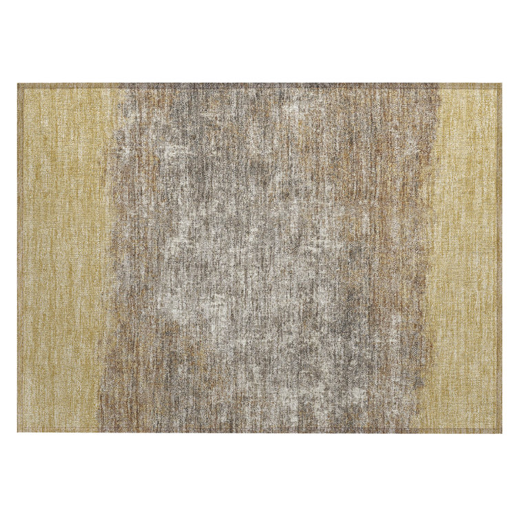 Machine Washable Indoor/Outdoor Husby ACN2214 Striped Rug