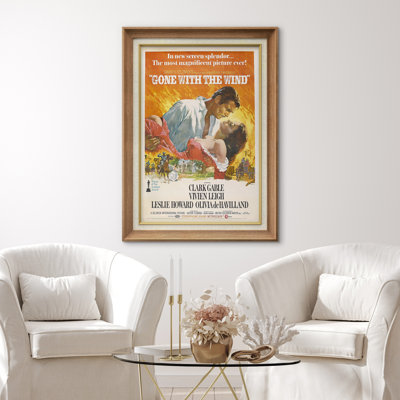 «Classic Gone With the Wind», affiche de film romantique, salon, chambre à coucher, bureau, impression sur toile, impression numérique sur toile.