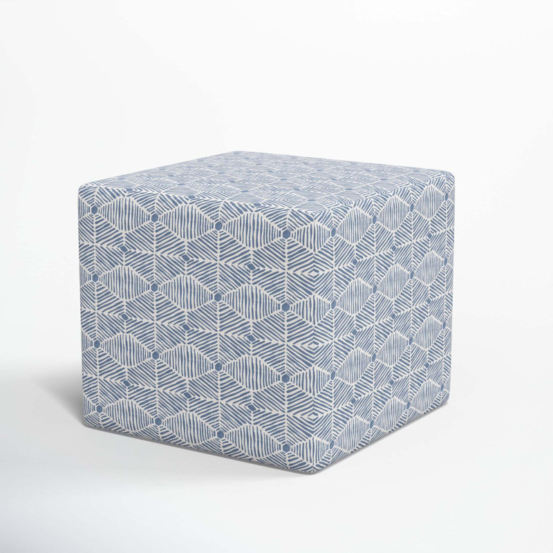 Contrada Ottoman in Pattern, Painted Diamond Dusty Blue