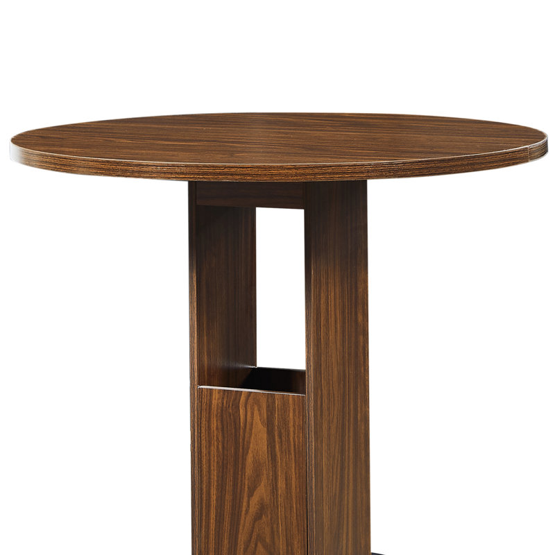 3-Piece Bar Table And Chairs Set, Walnut