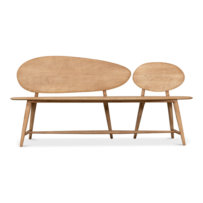 Melva Solid Wood Dining Bench, Beige