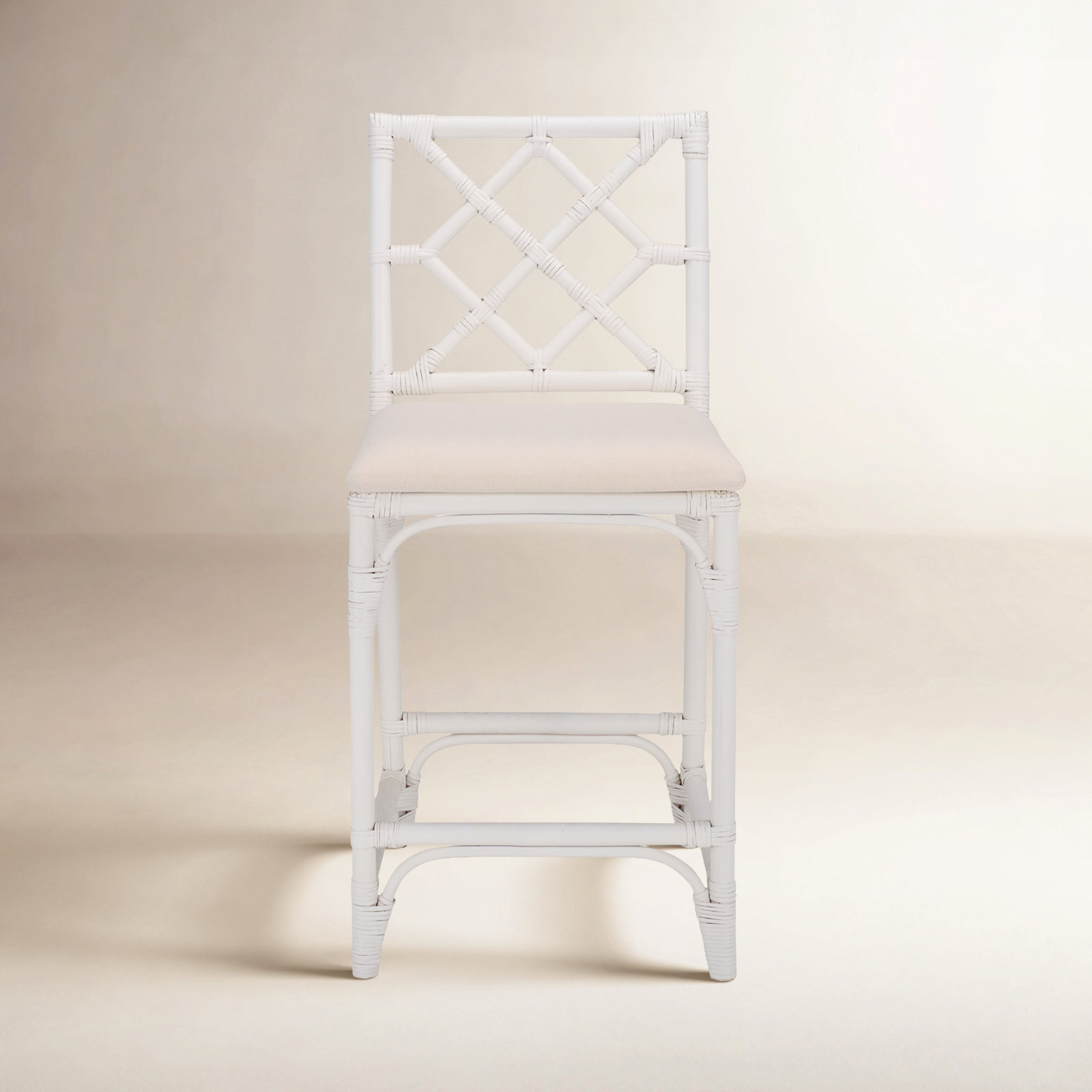 Peoria Barstool with Cushion, White