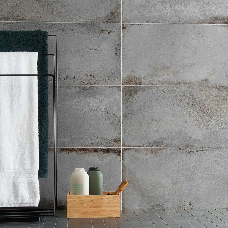 Angela Harris Flatiron 12X24 Semi-Polished Porcelain Tile, Gray