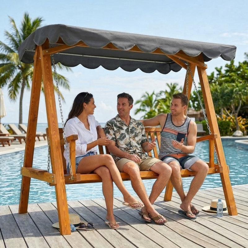 3 Person Porch Swing with Canopy