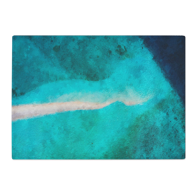 Tempered Glass Beach to the Ocean Chopping Board, 28.5 cm x 39 cm