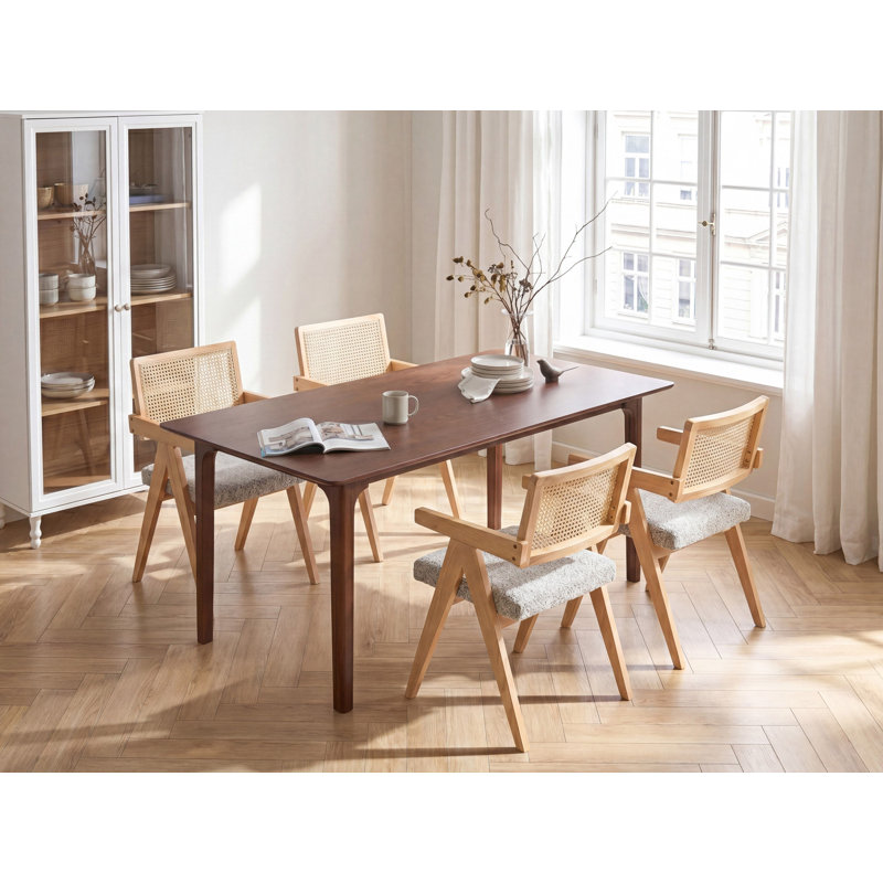 Tarion Rubberwood Dining Table with Wood Base