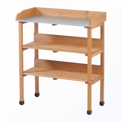 Wooden Potting Bench Work Table