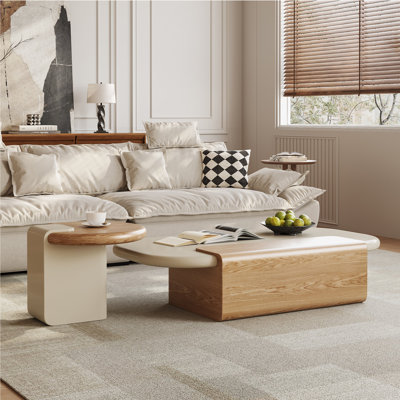 Table basse rectangulaire en bois de style nordique