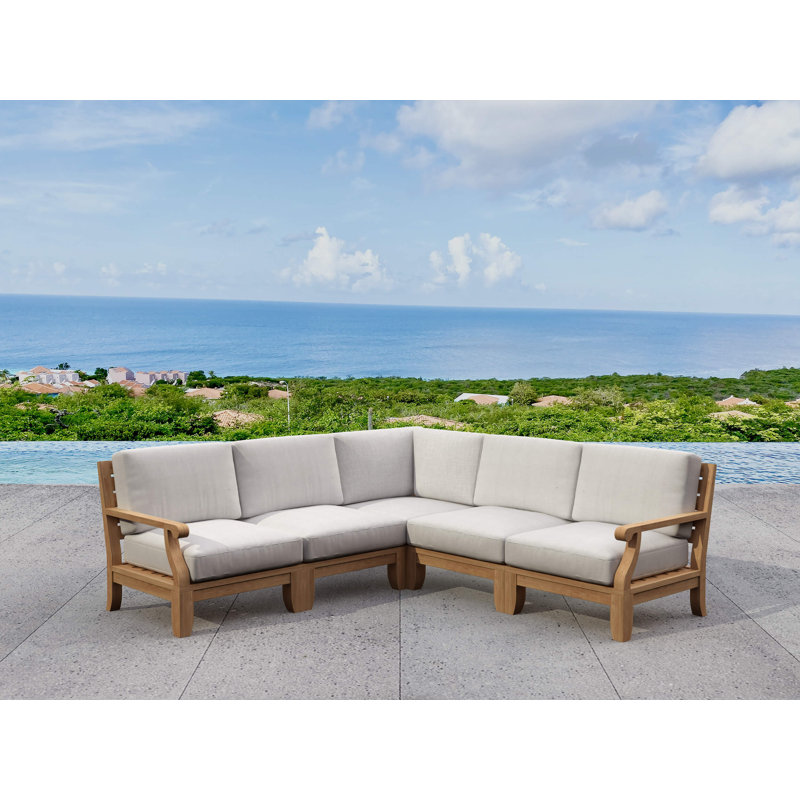 Ensemble de conversation modulaire en teck 5 pièces Gatsby Luxe