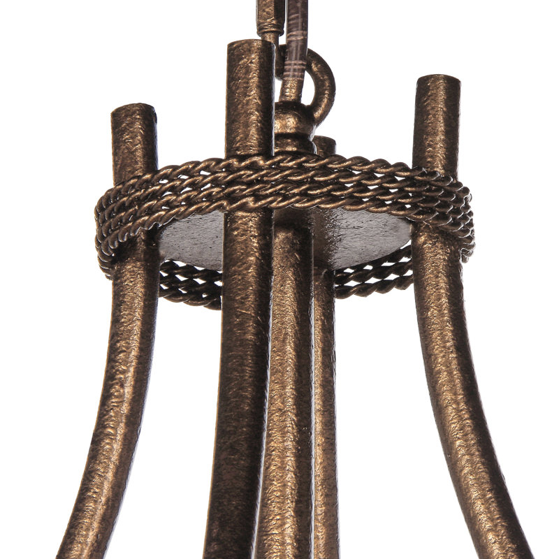 Rosette 4 - Light Lantern Drum Chandelier, Bronzed Brass