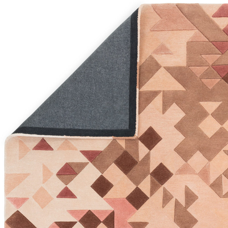Kinta Pink Area Rug, Rectangle 200 x 290cm, Beige/Pink