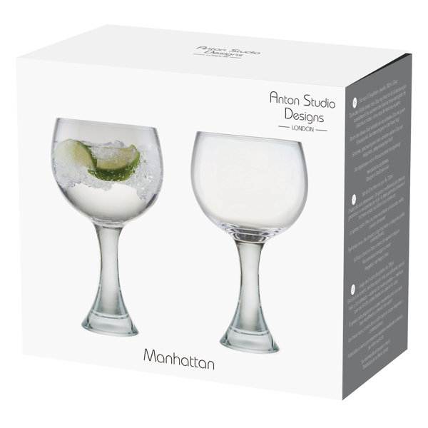 Anton Studio Designs Manhattan 10.25oz. Glass All Purpose Wine Glass  Stemware Set