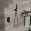 Douche carrée avec deux têtes - Tête de douche à huile murale en caoutchouc 12 po bronze