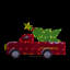 Décoration d'extérieur 36 po avec arbre de Noël rouge 36 lumières DEL