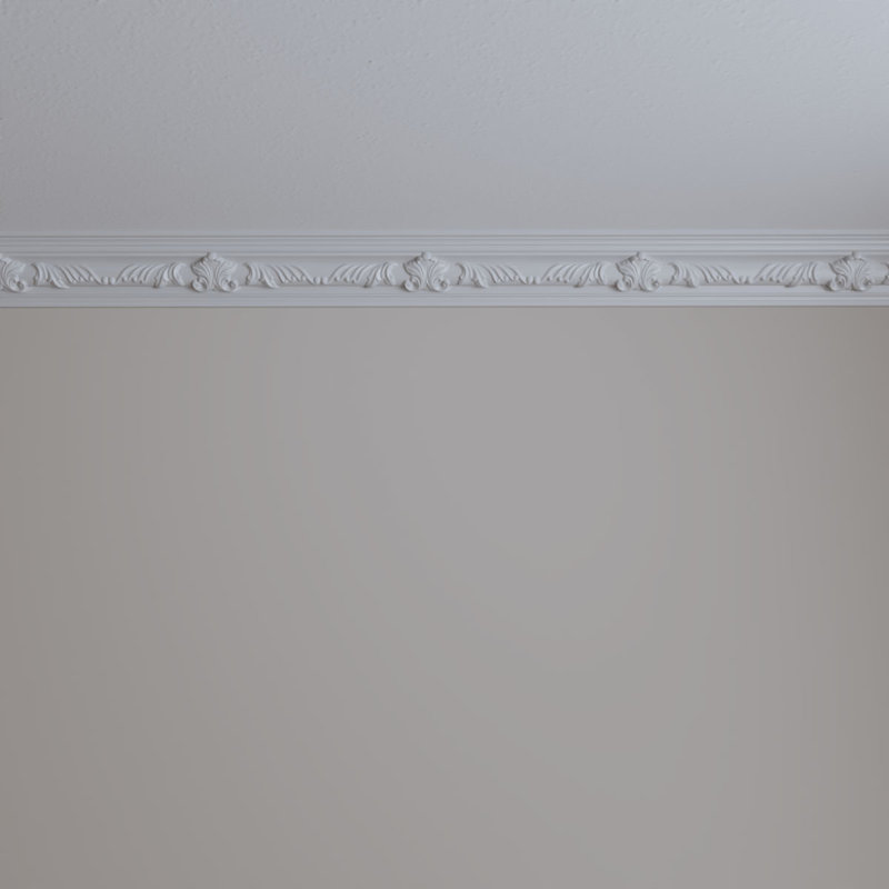 Telma White Twisted Leaf Polyurethane Crown Molding
