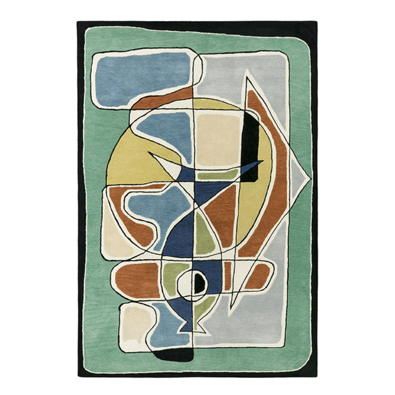 Caprice Hand Tufted Abstract Area Rug in Blue/Green/Orange/Gray, Rectangle 8'2" x 11'6"