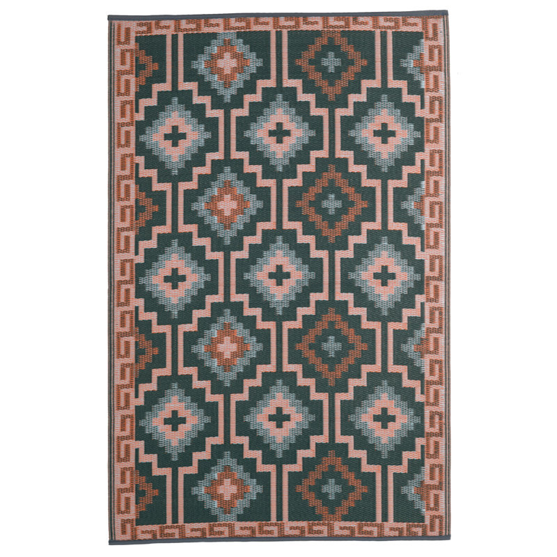 Tapis d'extérieur paille en plastique imperméable pour terrasse Olivama , Lhasa - Vert, Rectangle 6 pi x 9 pi