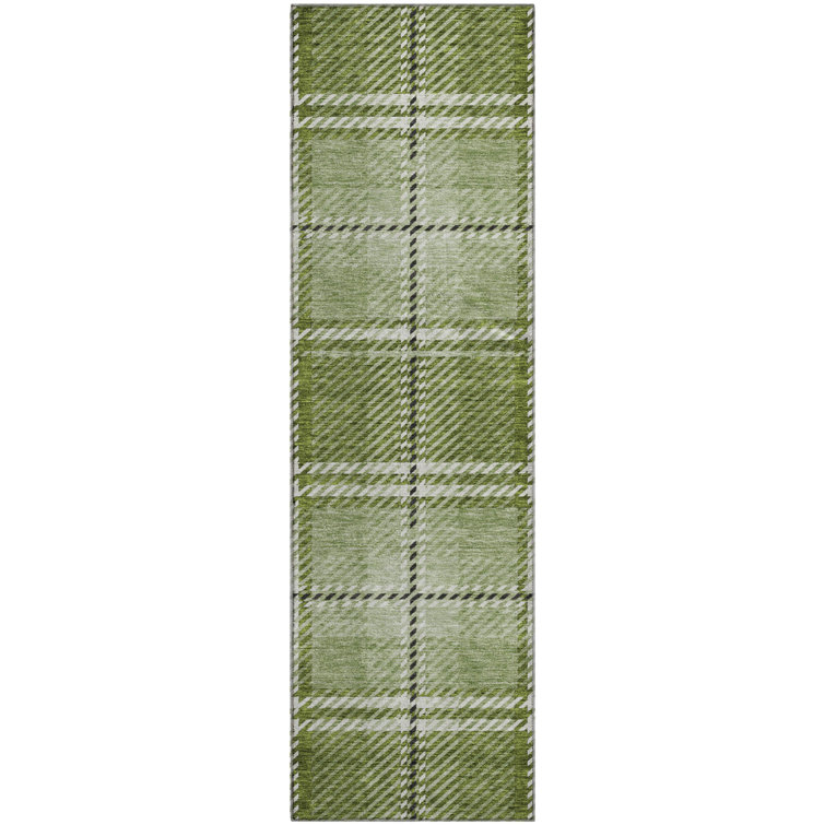 Premium Machine Washable Prisco Green Rug